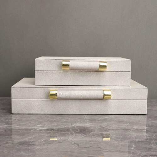 现代简约木质首饰收纳盒摆件样板间玄关客厅卧室桌面软装饰品摆件