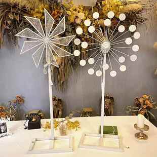 婚礼道具电动旋转风车路导饰品婚礼舞蹈舞台铁摩天轮货架现场装饰