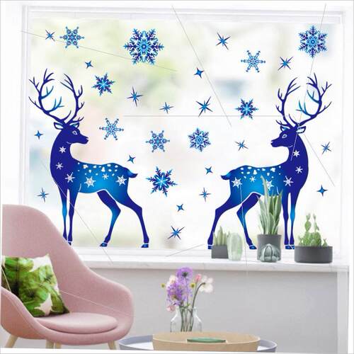 Christmas snow decals Decorate with moose decals静电贴