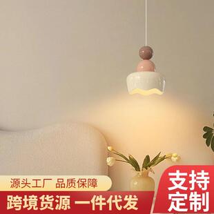 床头吊灯现代简约男女孩儿童房卧室过道阳台灯温馨主卧氛围小吊灯