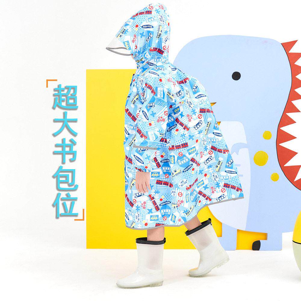 2025儿童满版十款雨衣雨天户外野营上下学大书包透明帽檐可收纳