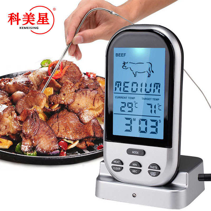 TP808厨房食品温度计 烧烤温度计带温度报警 电子BBQ温度计带背光