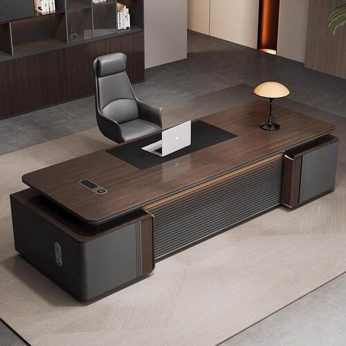 办公桌老板桌轻奢高级感总裁桌大班台总经理桌领导董事长桌椅组合