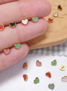5mm爱心彩色点点迷你钮扣金属可爱BJD娃衣扣 ob11小布DIY配件辅料