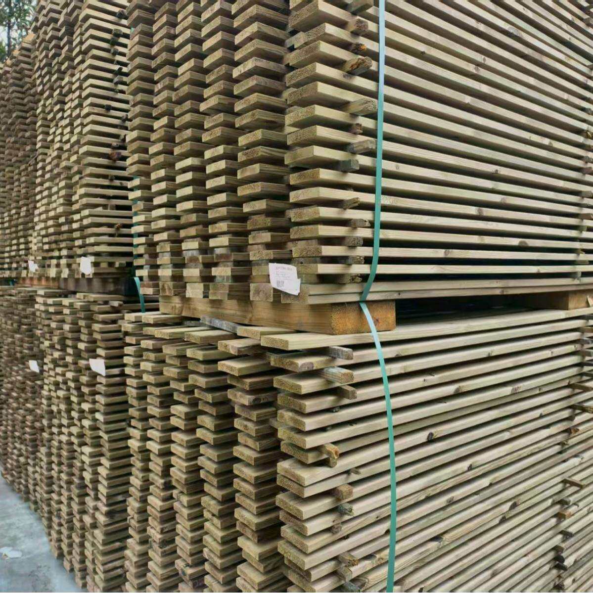 建筑深度防腐处理原木料无开裂精细抛光花园栅栏阳台地板专用