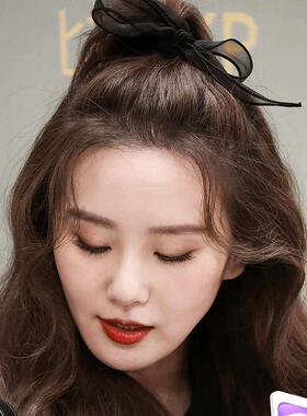 Liu Shishi Black Mesh Bow Head Rope Ball Head Elegant Age-re