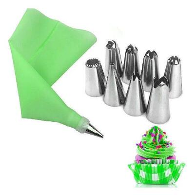 10pcs/set Silicone Pastry Bag Tips Kitchen DIY Icing Cream