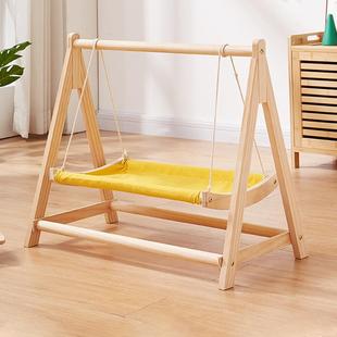 高档猫咪吊用床秋千猫型新小猫实木摇篮专床猫玩具夏窝天双层宠物