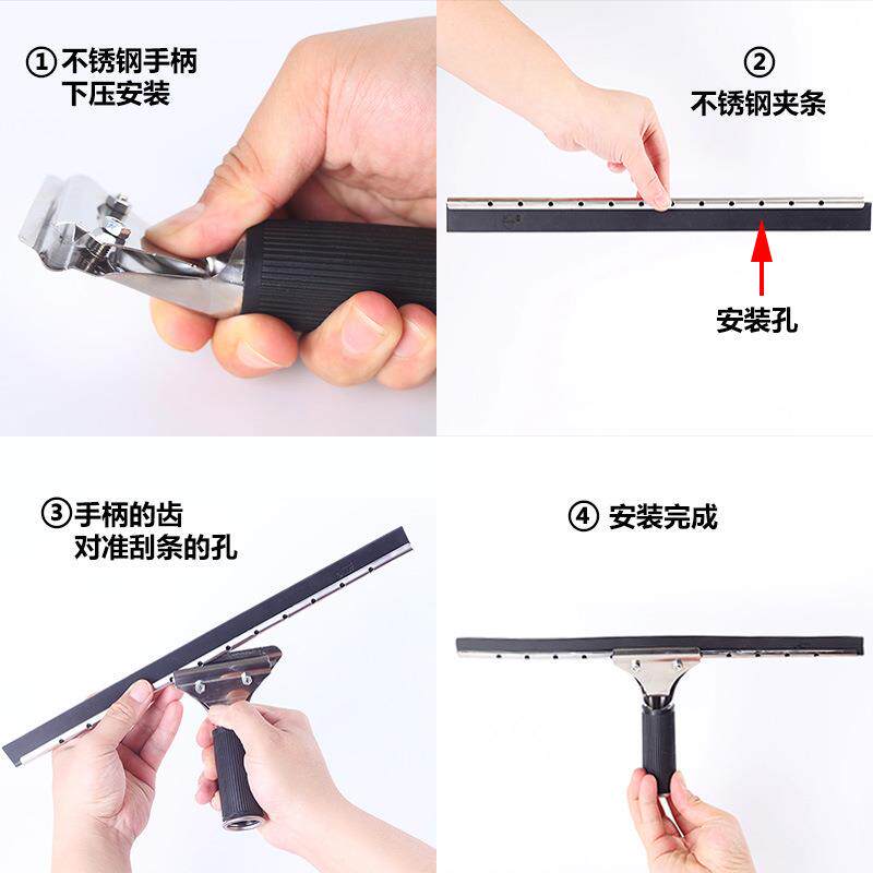 新款直销保洁工具玻璃刷擦窗器擦玻璃器伸缩杆刮刀刮水器不锈钢玻