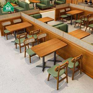 火连锁餐饮店藤编锅卡桌椅组合主厅FANSONG-题餐厅茶餐厅中餐厅咖