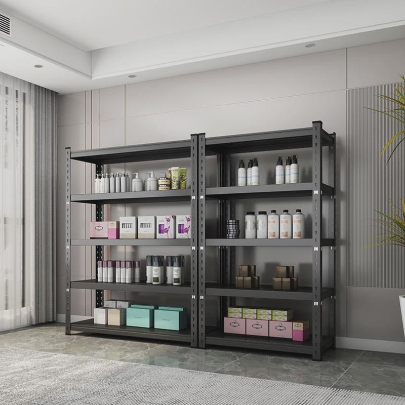 家用落地厨房置物架多层收纳客厅书架电商落地定制角钢货架储物架