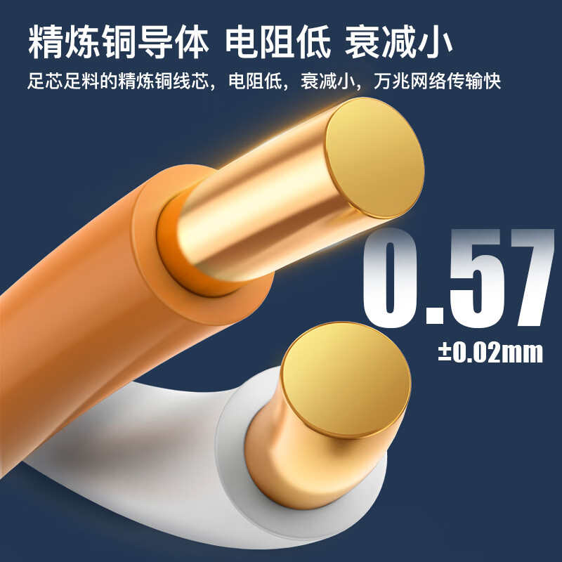 Cat6a 超六类纯无氧铜四对双绞线UTP室内PVC工程23AWG网线