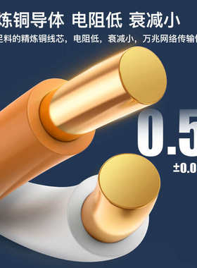 Cat6a 超六类纯无氧铜四对双绞线UTP室内PVC工程23AWG网线