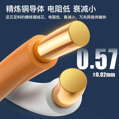 Cat6a 超六类纯无氧铜四对双绞线UTP室内PVC工程23AWG网线