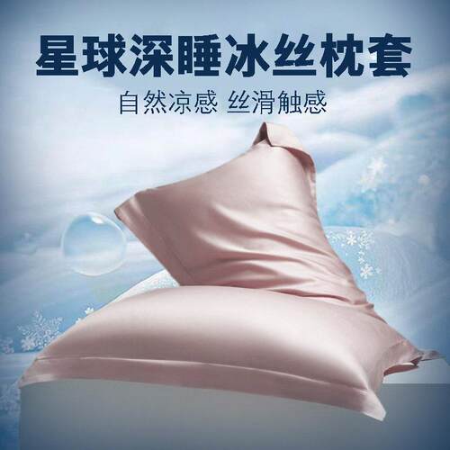 夏天冰丝凉感枕头套40x70x42一对天丝亚星球深睡记忆枕pro枕套朵