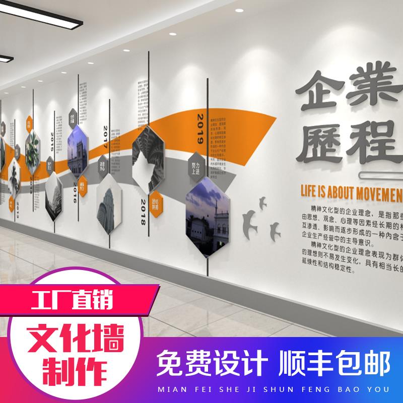 企业文化墙设计定制公司团队员工展示宣传荣誉墙装饰压克力3d立体图片