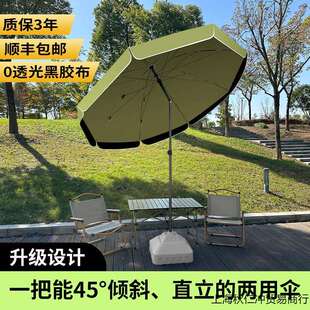 遮阳伞摆摊专用雨伞可倾斜大型户外太阳伞庭院伞雨棚双层黑胶伞面