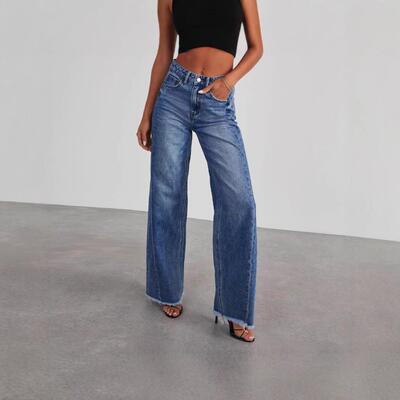 Fawcett Rise Straight Leg Jeans Mid Blue Wash High