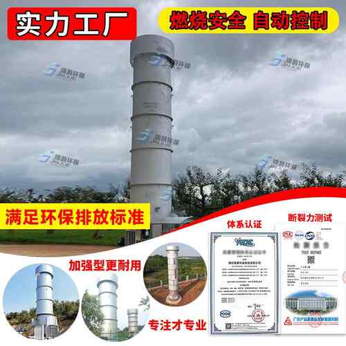 生活垃圾焚烧内燃式沼气火炬发电项目200立方不锈钢沼气火炬
