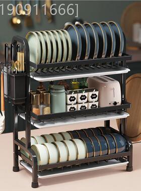 厨房置物架碗功碟收纳架EXS台面沥架放碗餐具水多能收纳盒放碗碟