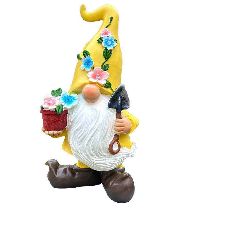 树脂庭院装饰新品工艺品太阳能庭院灯侏儒小矮人圣诞老人花园摆件