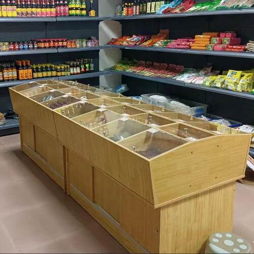 超市杂粮柜展示柜干货米斗干果货架粮油店超市透明展示盒展示架