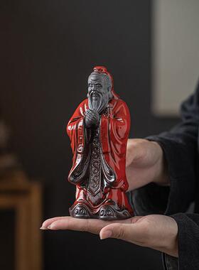 风博陶瓷历史人物NTO孔子雕像摆件意家居书房国书桌古架装饰禅孔