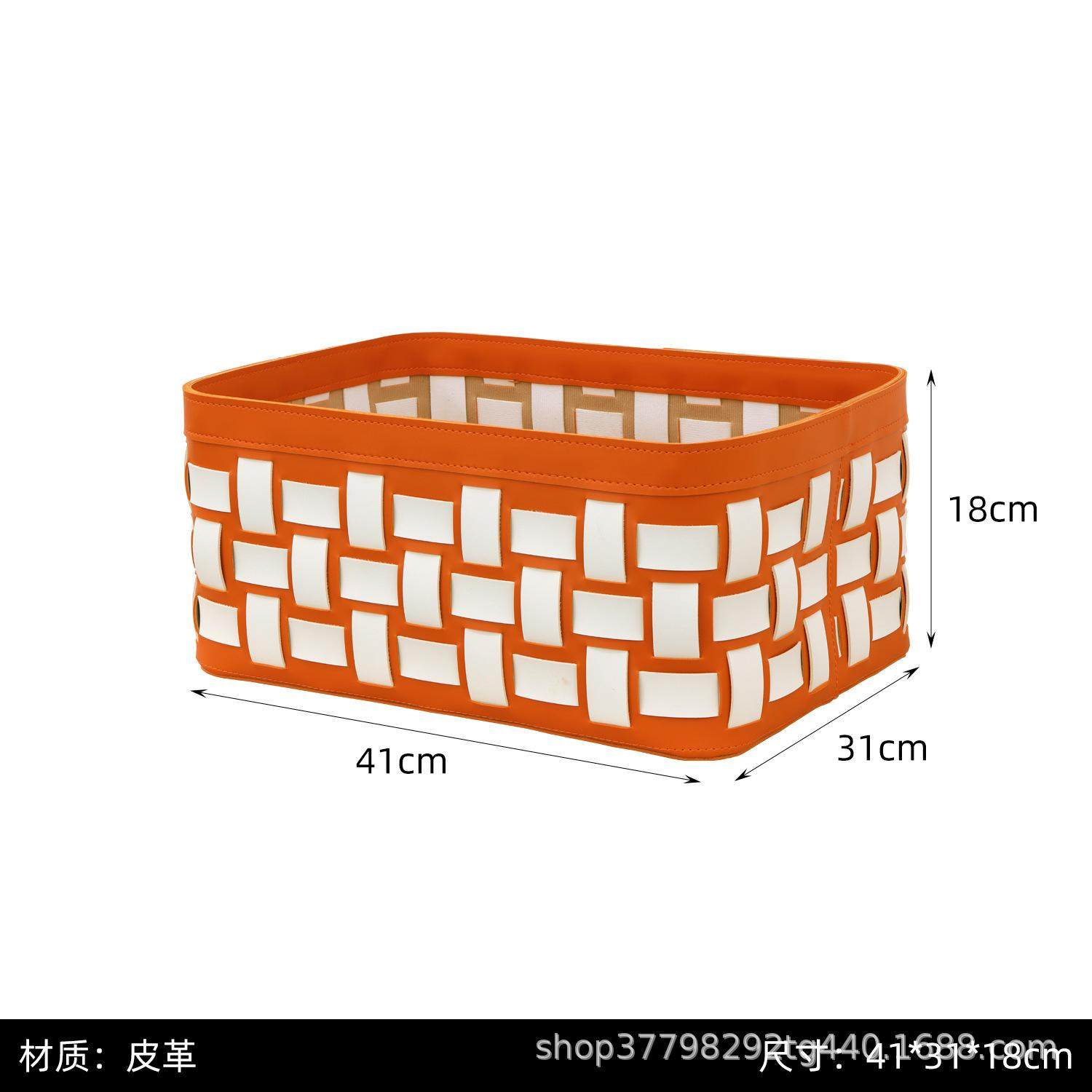 中古绿琥珀橙经典编织收纳篮皮革样板间酒店会所高颜值脏衣筐轻奢,收纳整理,脏衣篮,淘宝优惠券,粉丝福利购,淘宝优惠卷