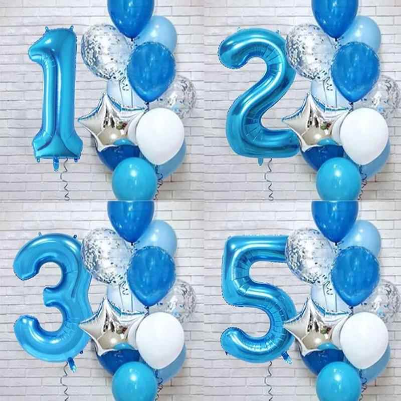 宝宝儿童生日派对铝膜数字乳胶气球套装布置场景装饰气氛布置用品