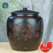 茶台泡茶抽 纯净水罐养水大尺码 储水桶陶瓷家用老式 蓄水缸带盖子装