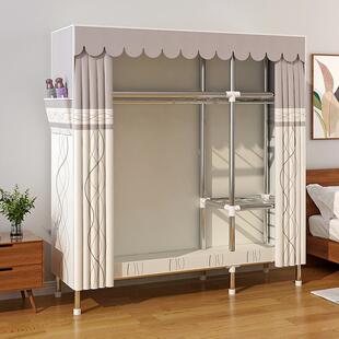 I1简易衣柜出房VDV用用组卧室金属框架加粗加厚装租宿舍家收纳柜