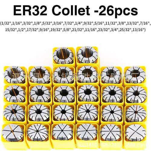 26 件 ER32 弹簧夹头套装 CNC 雕刻机和铣削车床工具木工雕刻夹头