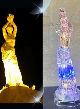 珠海渔女模型发光LED灯摆件广东特色创意旅游纪念礼品送同事礼物