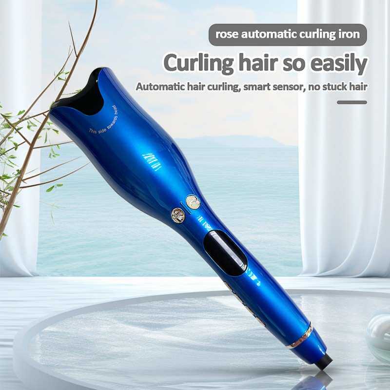 新款玫瑰型大波浪智能卷发棒负离子不伤发懒人卷发器批发