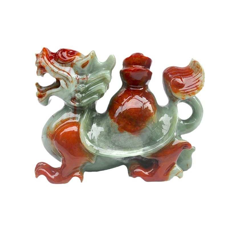 天然程岫岩办公桌 吉祥客厅20摆件玉石本命年钰厘米玉器礼品龟龙