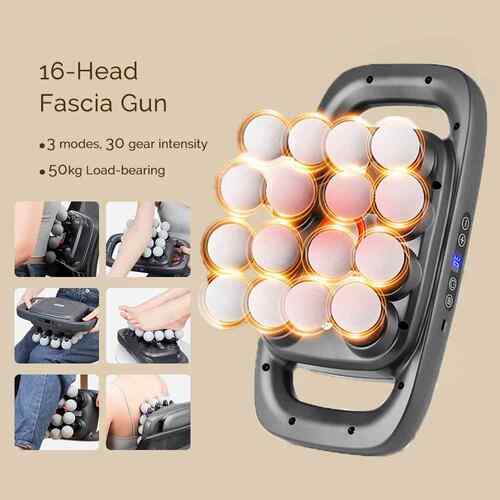 16-Head Fascia Gun High-Frequency Vibration Body Massage Gun
