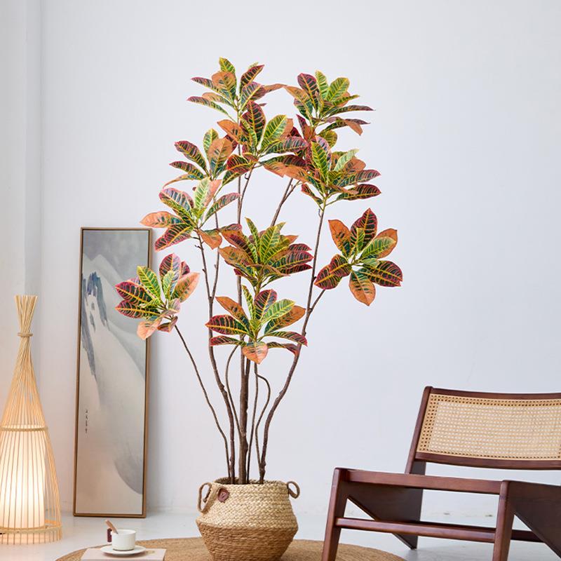 仿真绿洒金榕盆栽客YJE厅大植植物仿型生假室内假树落地造景摆件