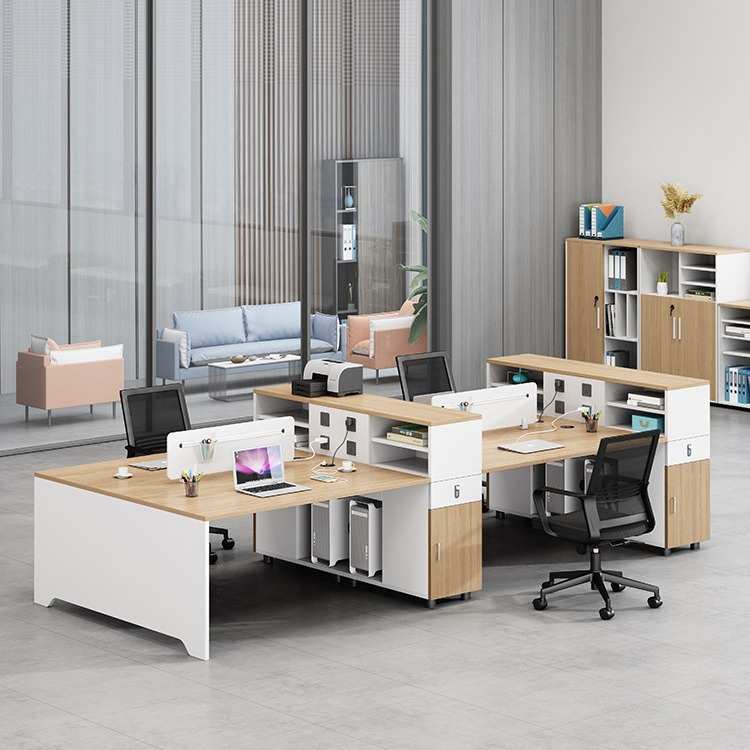 办公室办公桌4//6人位现代简约工位屏风员工职员办公桌椅组合双人
