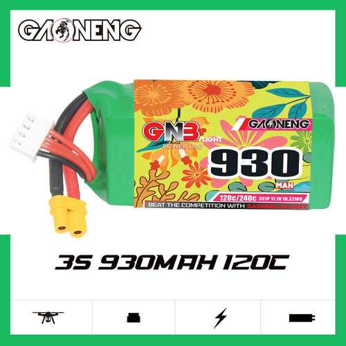 GNB高能930mAh 3S 11.1V 120C涵道穿越机航模FPV高倍率锂离子电池