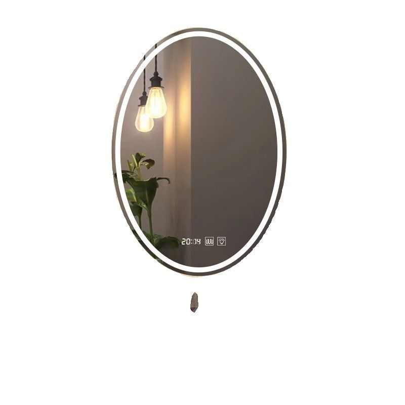 壁挂化妆雾9saled墙防带智能卫生间镜椭圆发光镜子触摸屏浴室灯灯