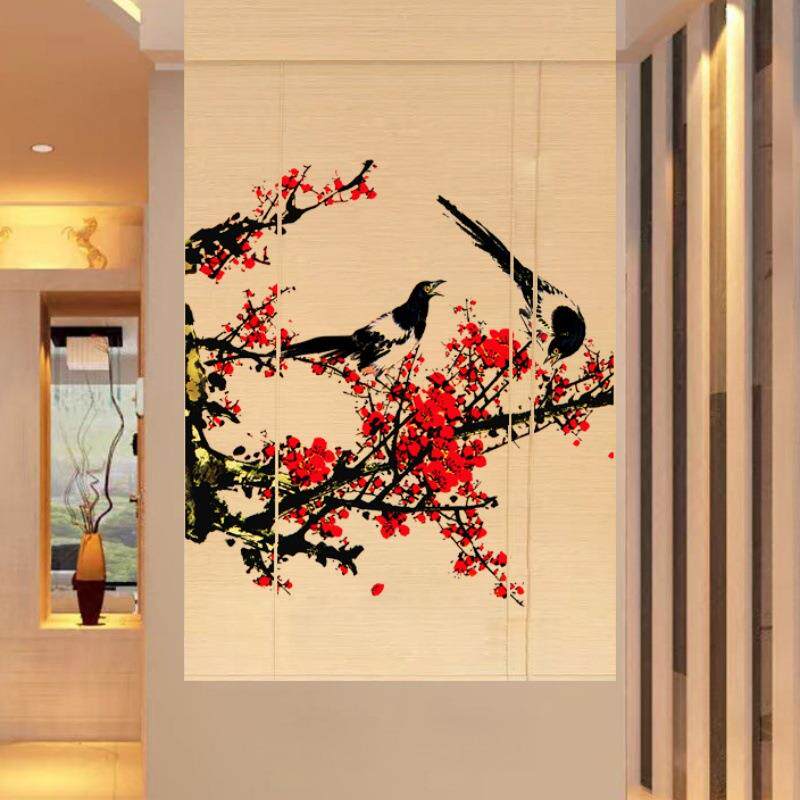 墙面新中式客厅竹帘卷帘装修装饰挂帘走廊玄关挂帘茶室新中式竹帘