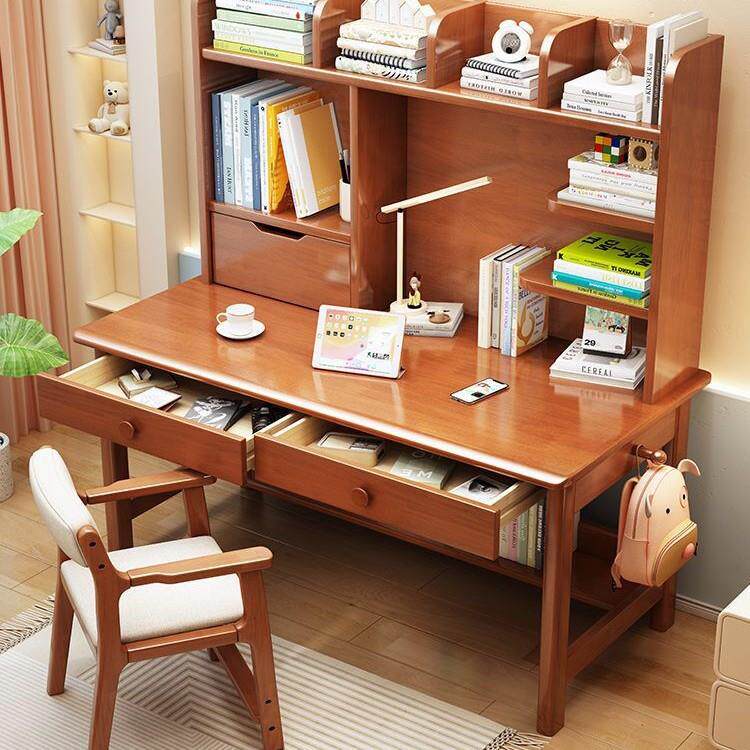 儿童学用习桌带361书一架体桌家中小学生课桌椅套装简约室卧实木