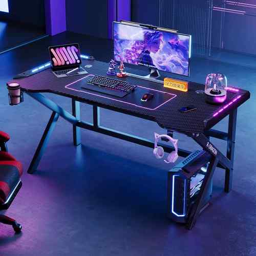 K腿电竞桌网游网咖网吧电竞桌家用电脑桌子办公桌炫酷电竞桌带灯