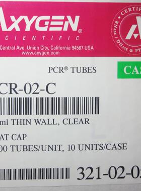 爱思进Axygen0.2ml透明平盖PCR薄壁管PCR-02-C1000支/盒