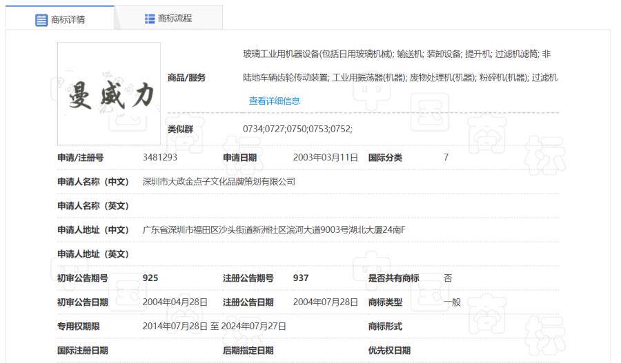 6月9日深圳市策划公司曼威力（第7类机械设备）网络拍卖公告