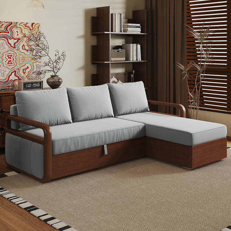 志光新款实木沙发床客厅多功能两用可折叠储物式带贵妃小户型新款