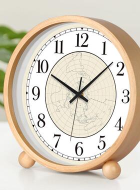 台实木台钟摆创意摆TRO钟式书房座钟简约台客厅家用摆放式桌面件