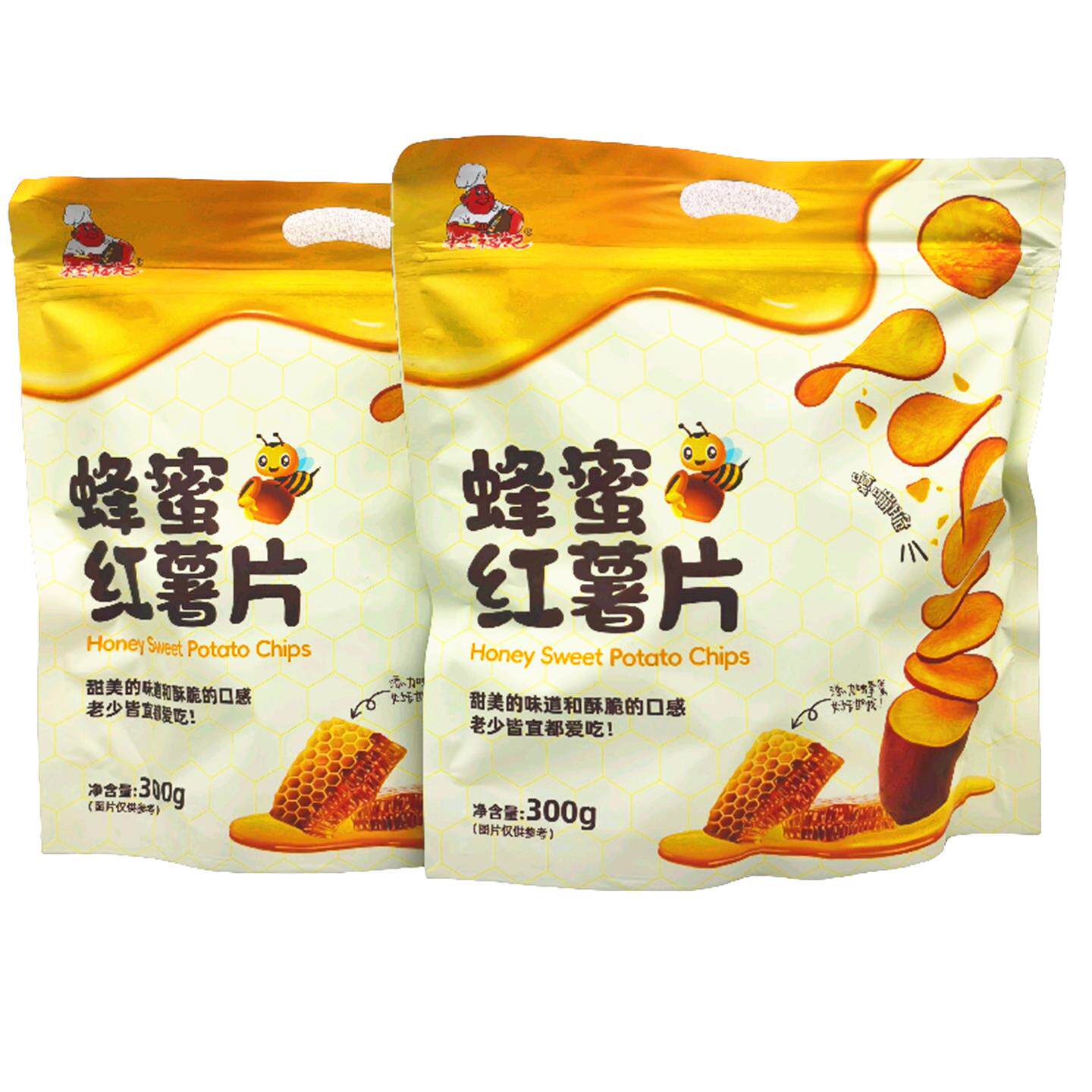 桂福记蜂蜜红薯片300g/袋酥脆地瓜片嘎嘣脆休闲解馋办公室零食