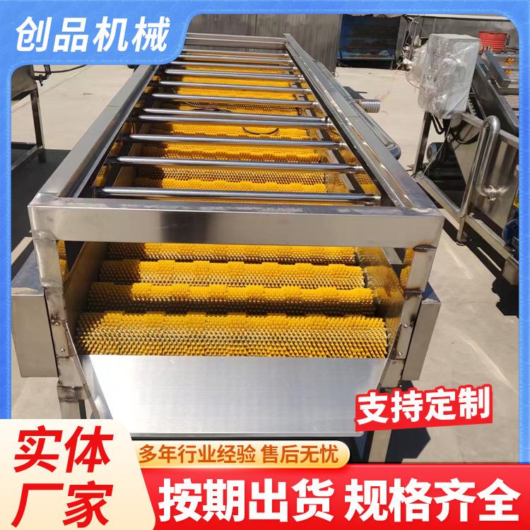 生姜萝卜去皮清洗机全自动硬毛辊清洗设备耐磨毛辊使用寿命长
