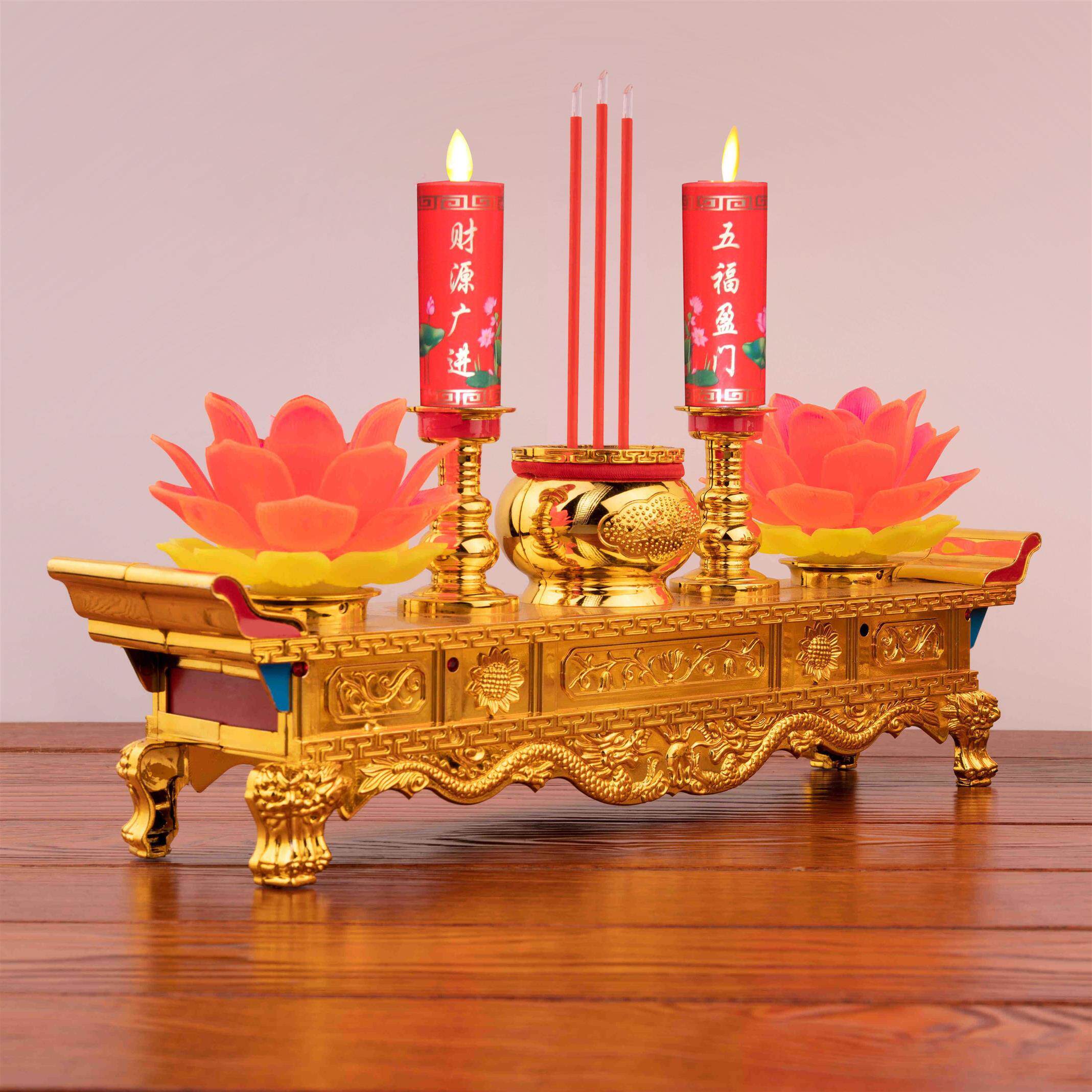 高级电子蜡烛LED电香炉一体莲花灯佛供灯家用观音财神灯真长明灯